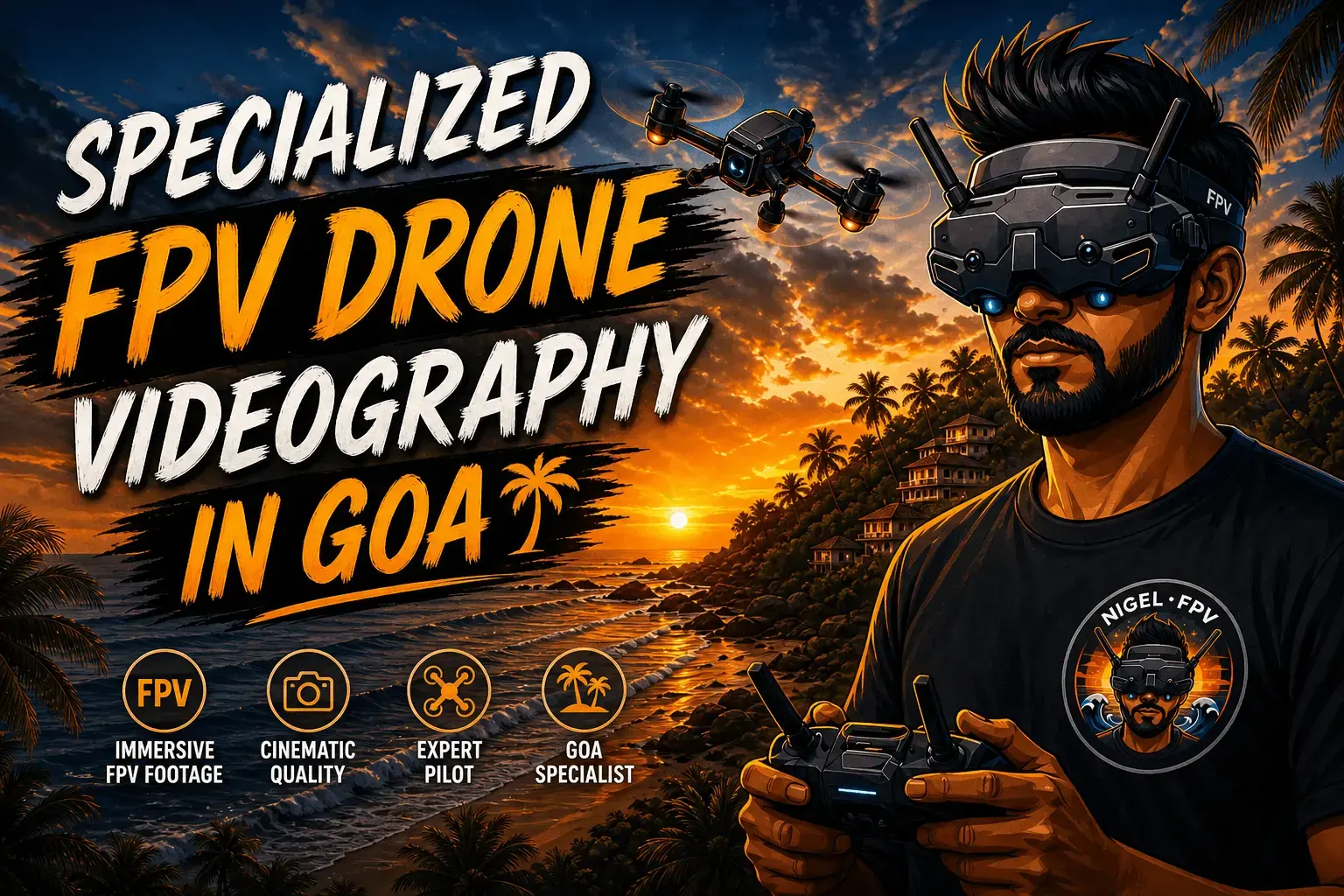 Specialized FPV drone pilot in North Goa capturing cinematic footage