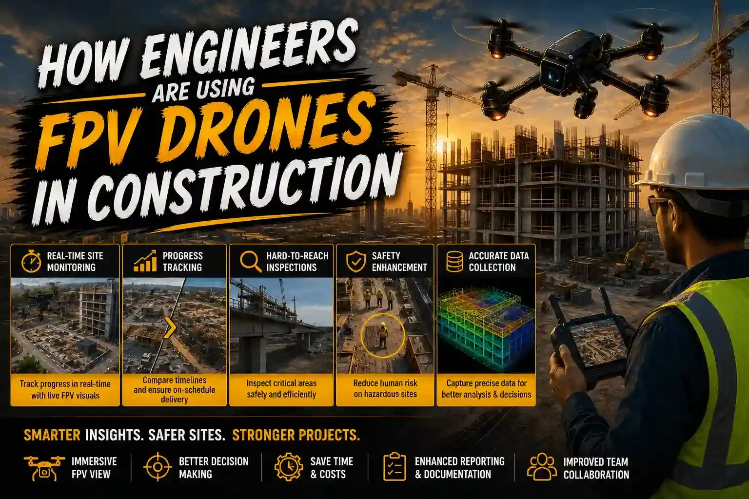 Engineering inspection using an FPV drone to scan bridge supports in Goa